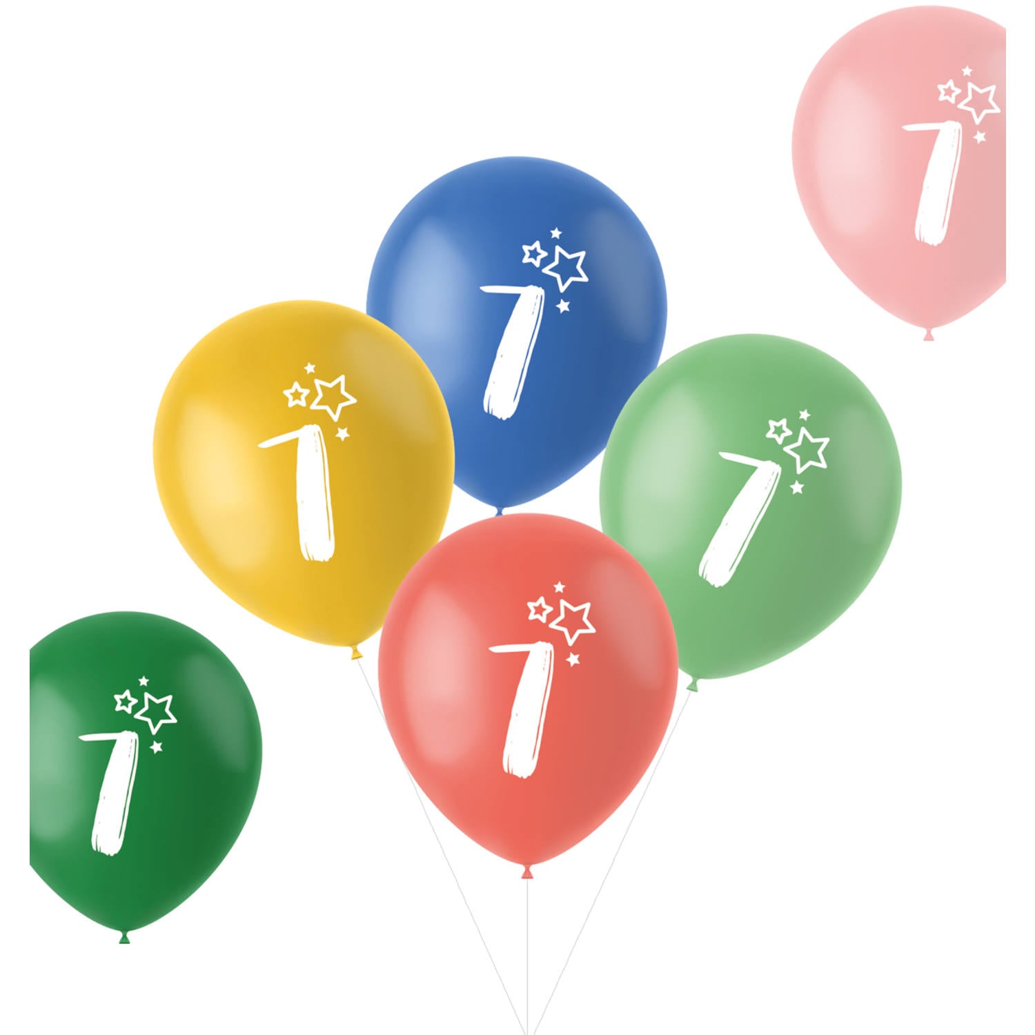 Cijferballonnen 7 jaar, 6 stuks