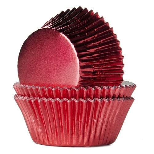 Muffinvormpjes - Rode folie 24 stuks