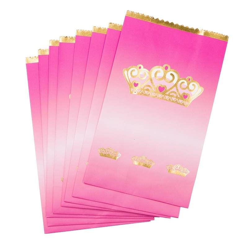 Prinsessenkroon - Uitdeelzakjes papieren 8 stuks