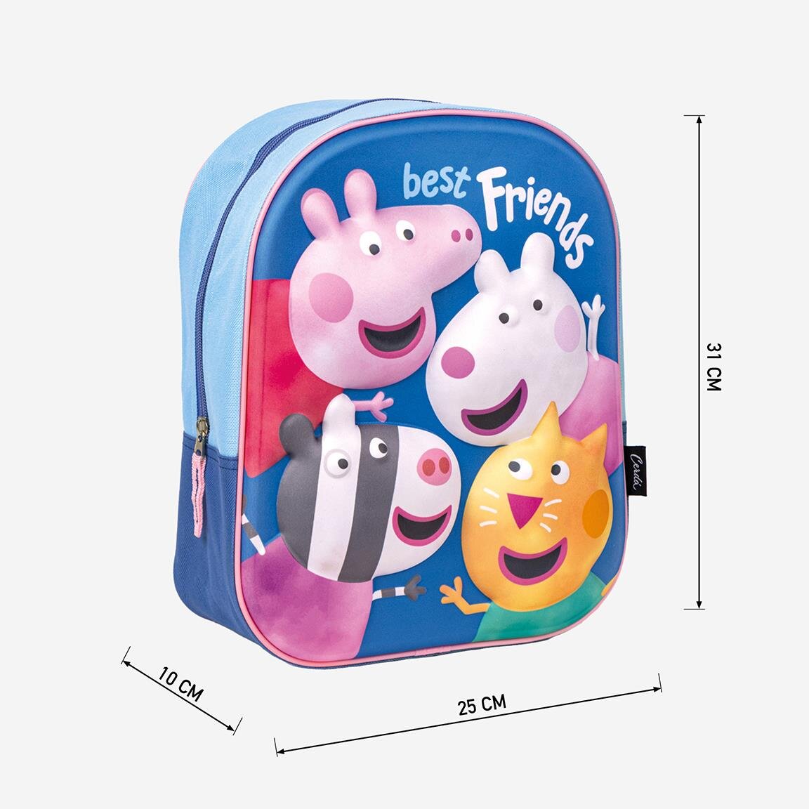 Rugzak Peppa Pig 3D Kindermaat