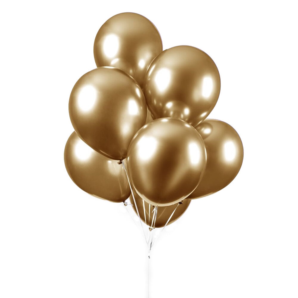 Ballonnen - Goud Chroom 10 stuks