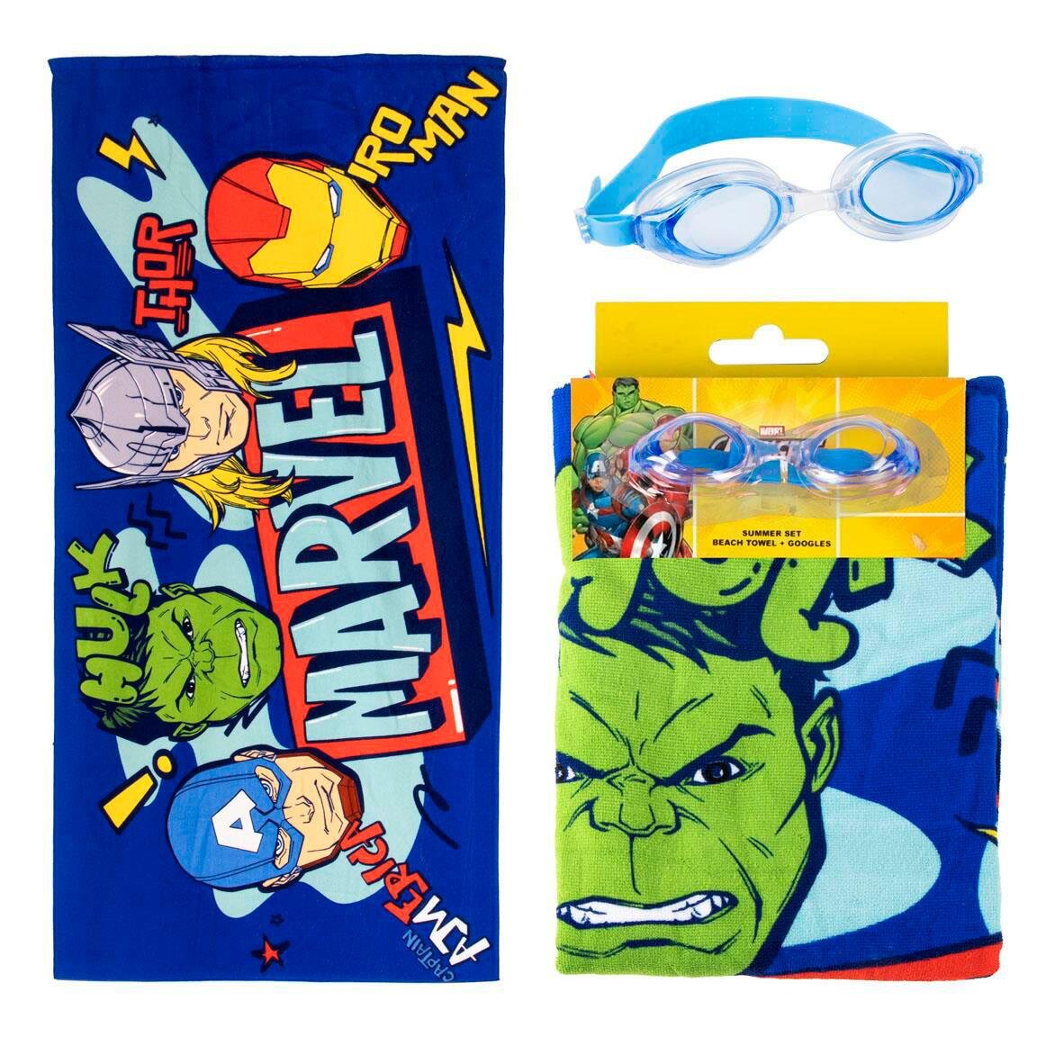 Avengers - Set met Badhanddoek en zwembril