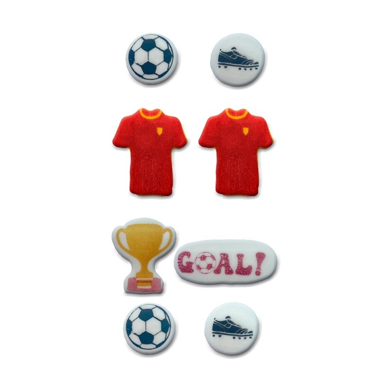 Suikerdecoraties Voetbal 8 stuks