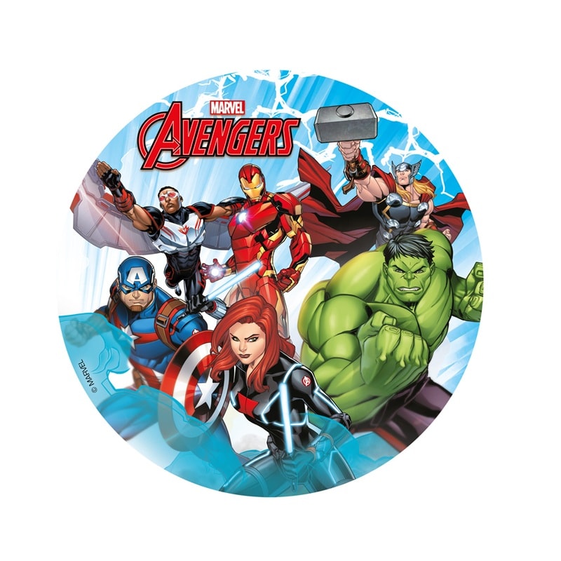 Taartprint Avengers - Suikervrije fondant 15,5 cm