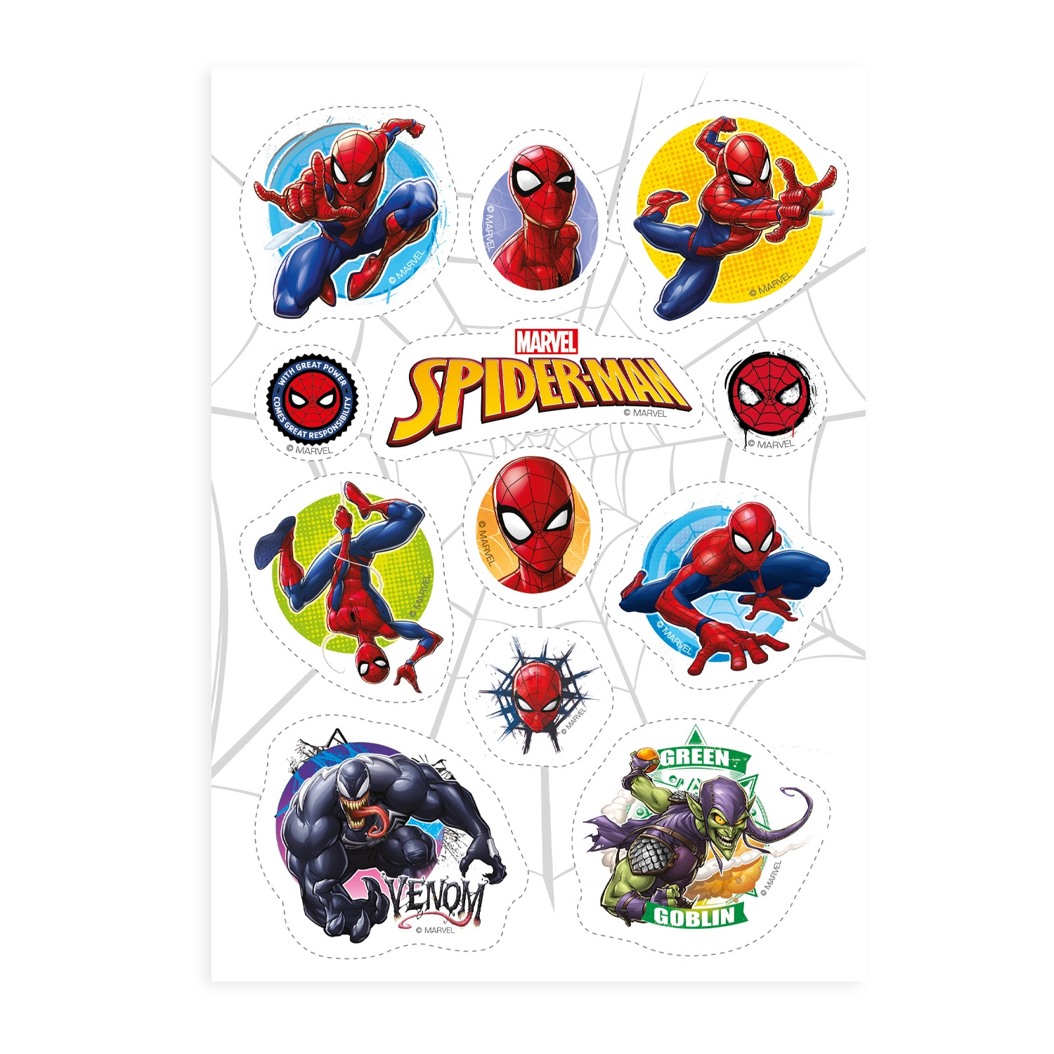 Spiderman - Eetbare Cupcake Decoraties Fondant 12 stuk