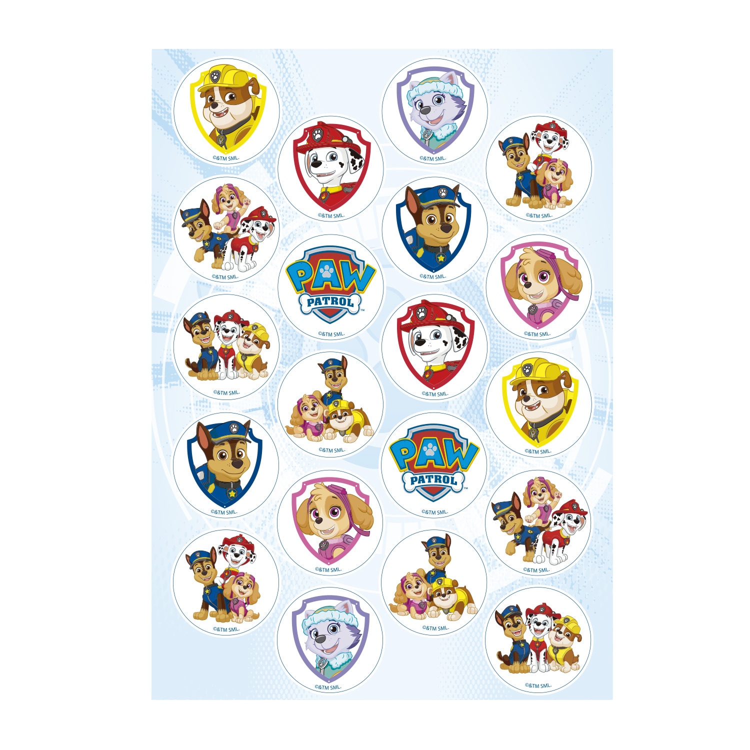 Paw Patrol - Eetbare cupcake-decoraties 20 stuks