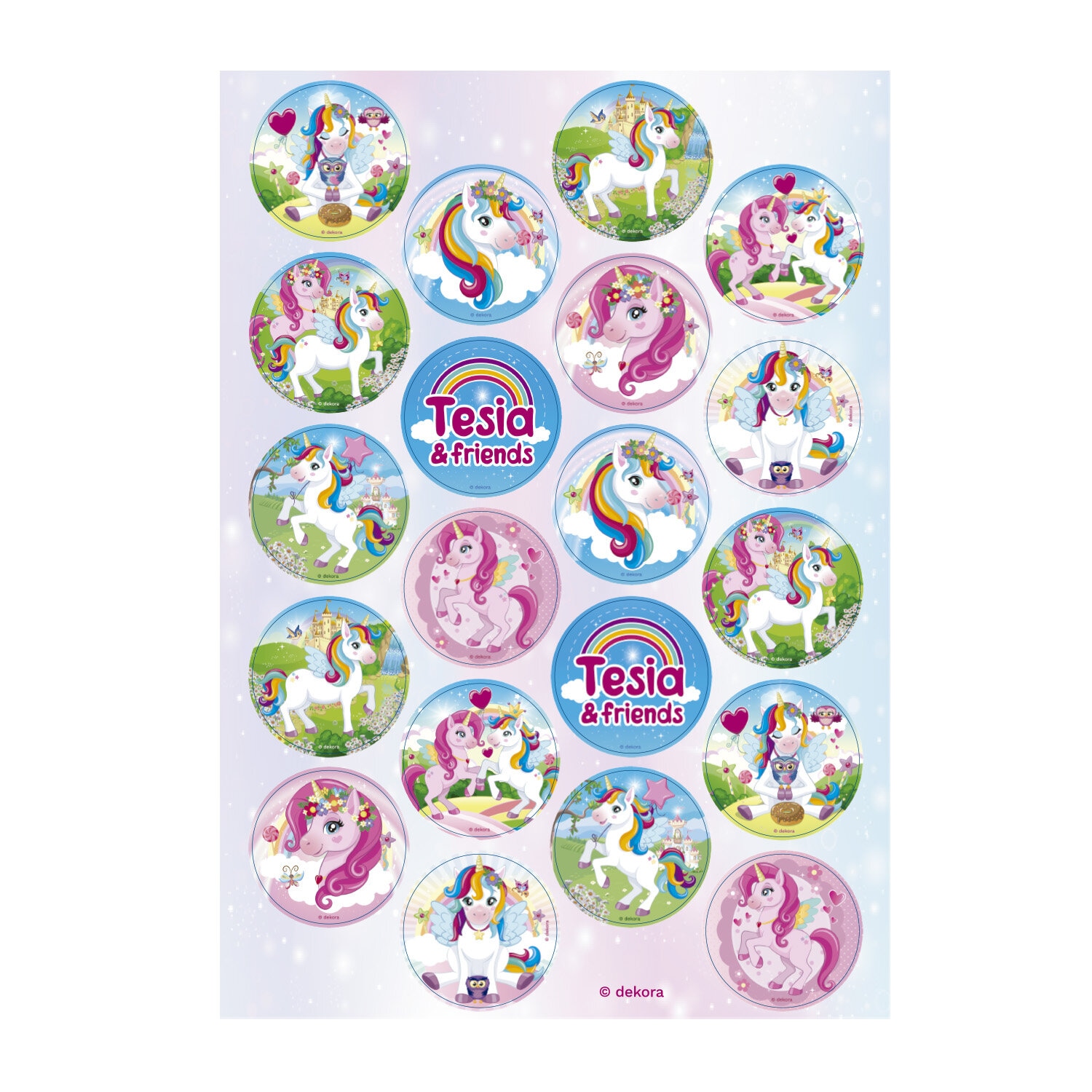 Eenhoorn - Eetbare Cupcake Decoraties Fondant 20-pack