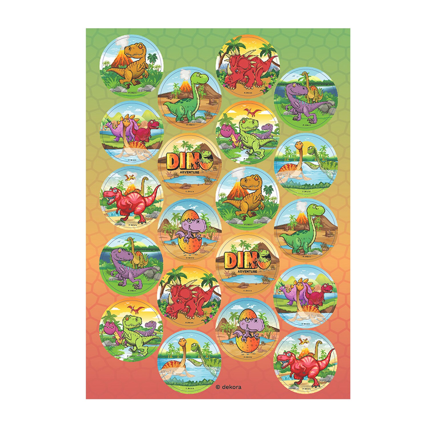 Dinosaur - Eetbare cupcake-decoraties fondant 20 stuks