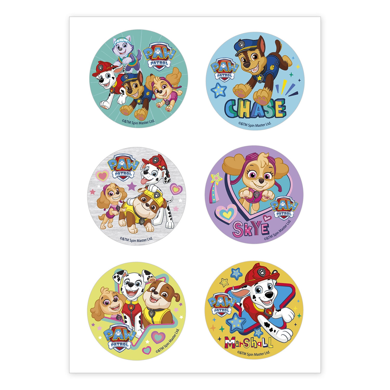 Paw Patrol - Eetbare cupcake-decoraties fondant 6 stuks