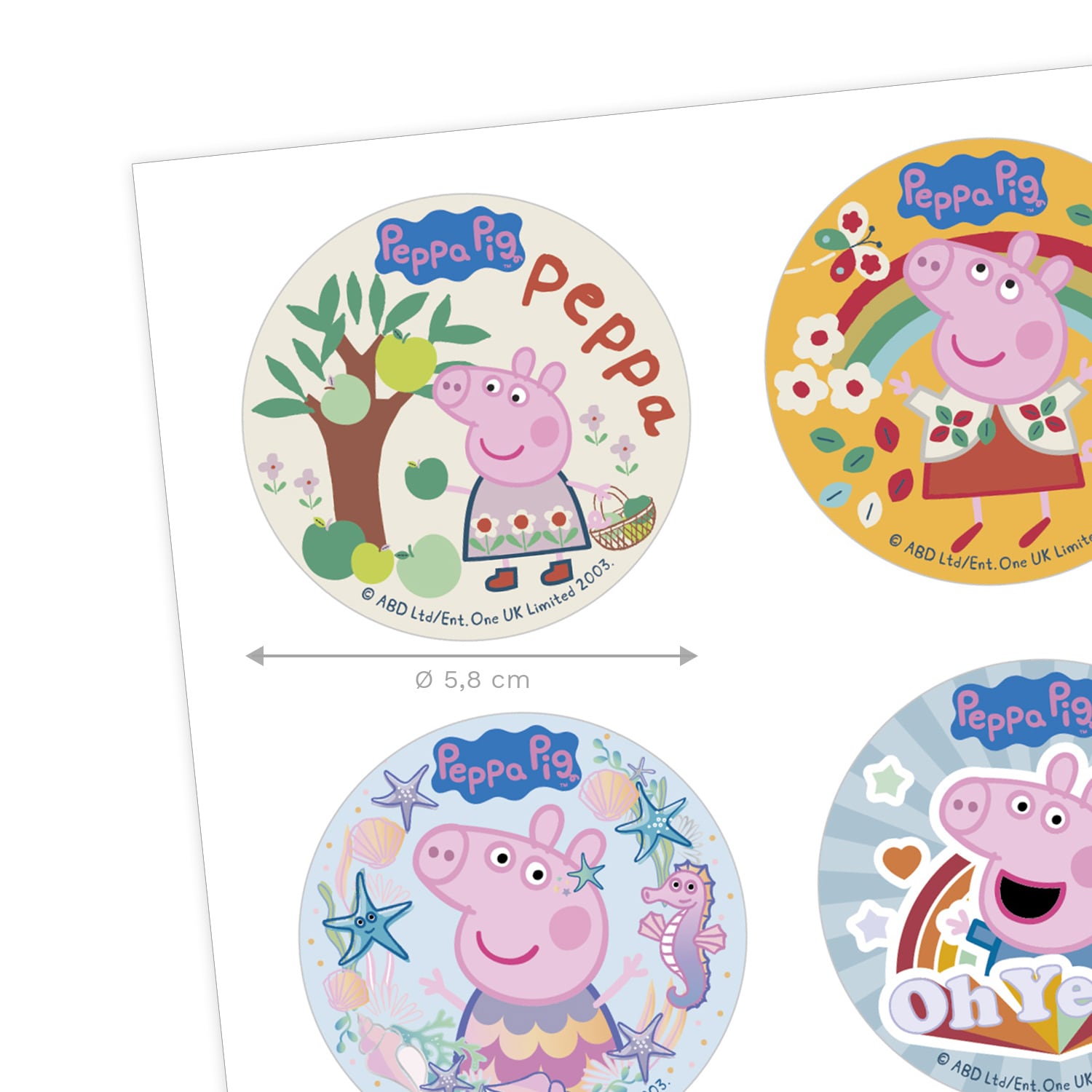 Peppa Pig - Eetbare cupcake-decoraties fondant 6 stuks