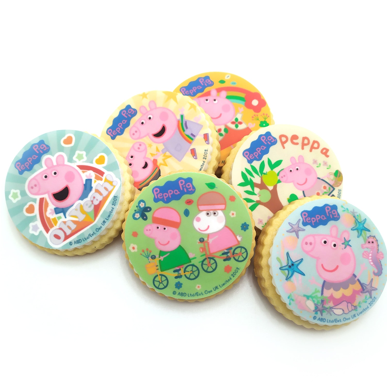 Peppa Pig - Eetbare cupcake-decoraties fondant 6 stuks
