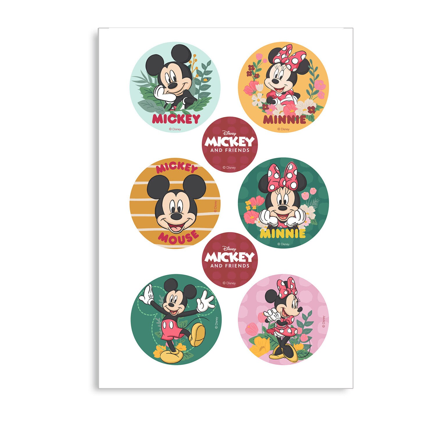 Mickey Mouse - Eetbare cupcake-decoraties fondant 6 stuks