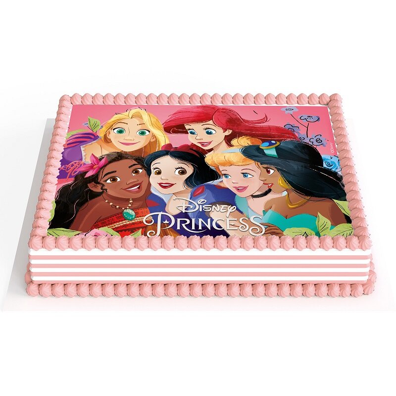 Taartprint Disney Prinsessen - Fondant 15 x 21 cm