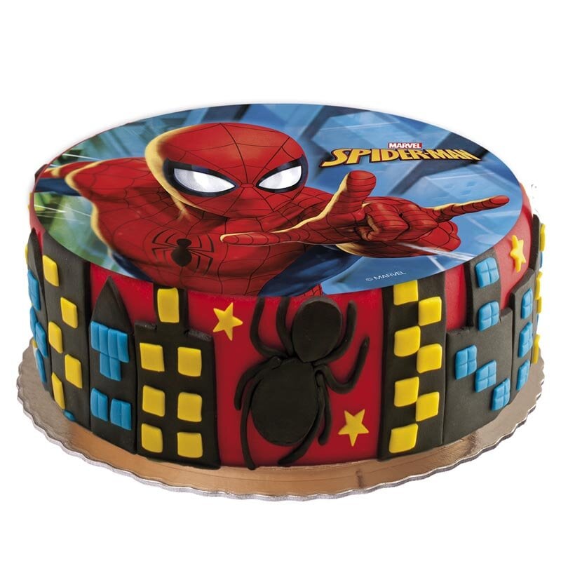 Taartprint Spiderman - Fondant 20 cm