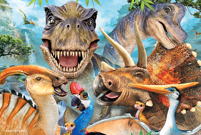 Prime 3D Puzzel - Dinosaurus selfies 48 stukjes