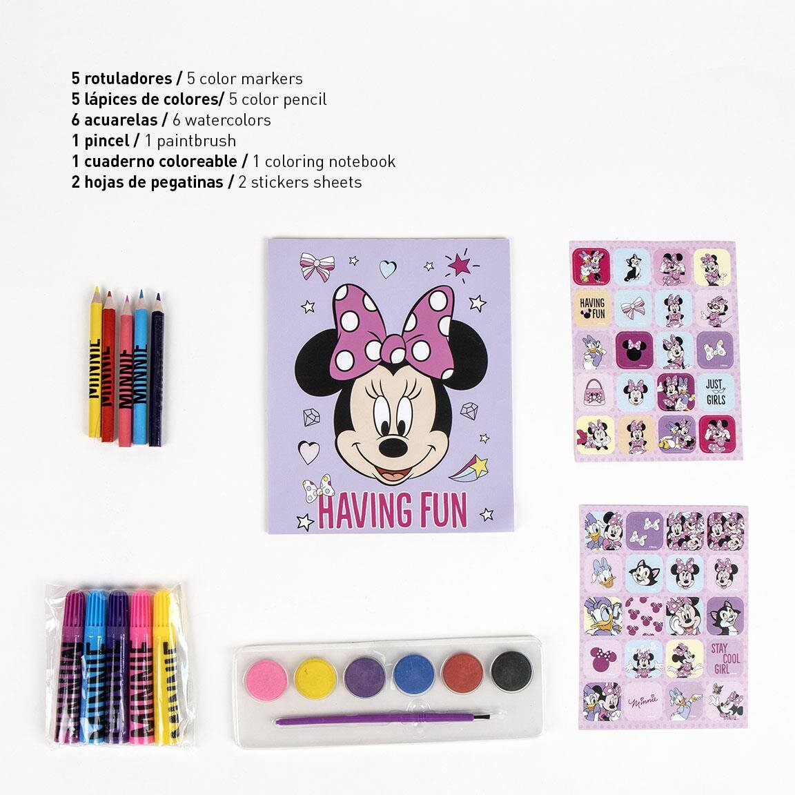 Minnie Mouse - Creatieve rugzak met 15 knutselspulle