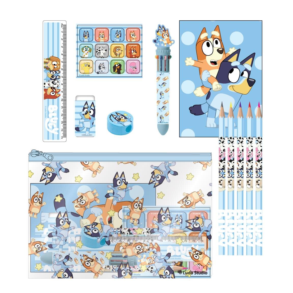 Bluey - Schoolset 12-delig