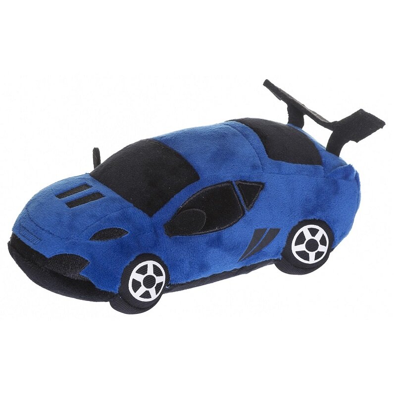 Pluche Knuffel - Blauw Sportwagen 22 cm