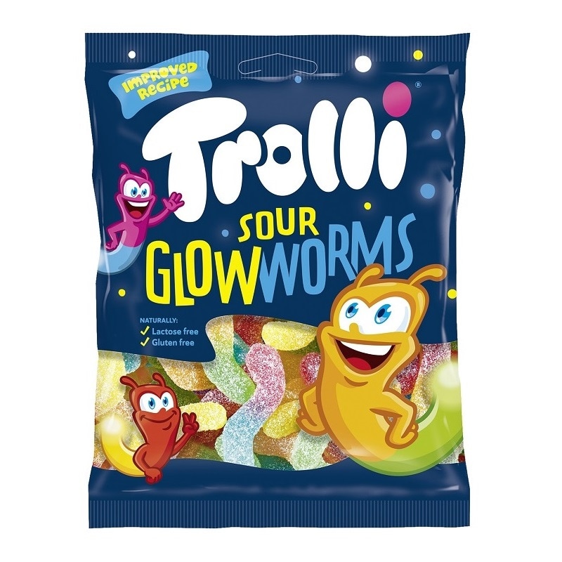Trolli - Zure Glowworms 100 gram