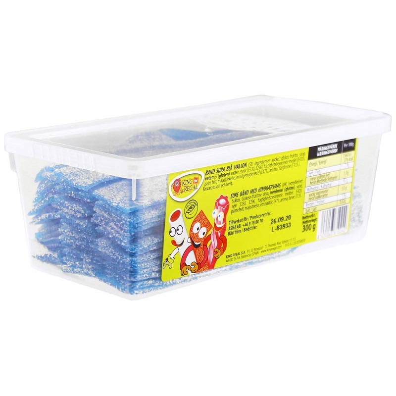 Snoepstrips - Blauwe Frambozen 300 gram