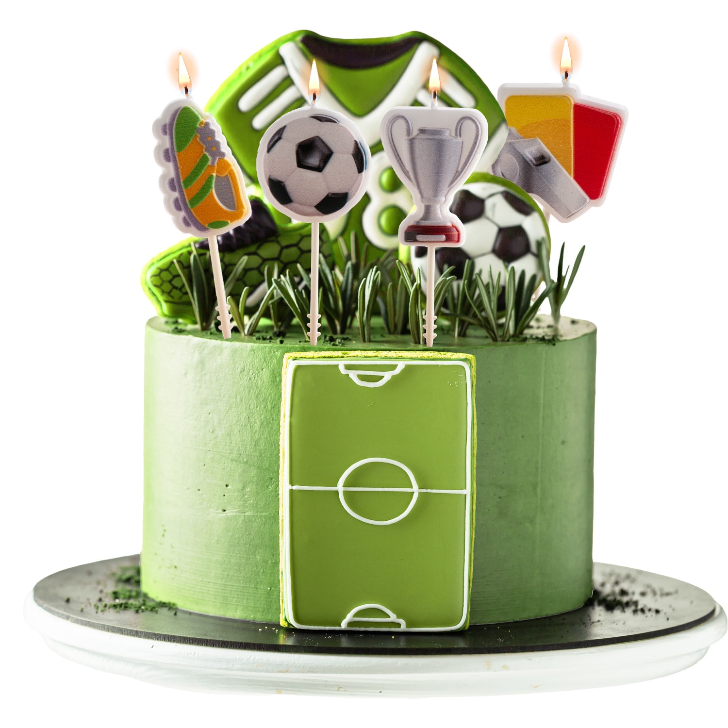 Voetbal Taartkaarsjes 4 stuks