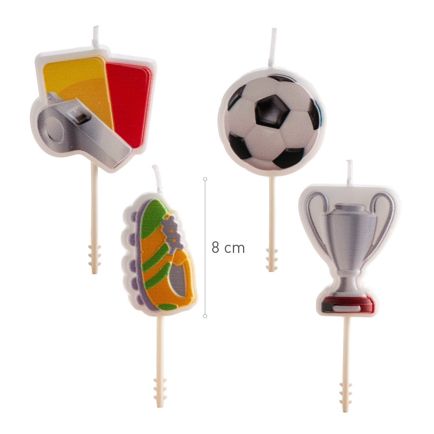 Voetbal Taartkaarsjes 4 stuks