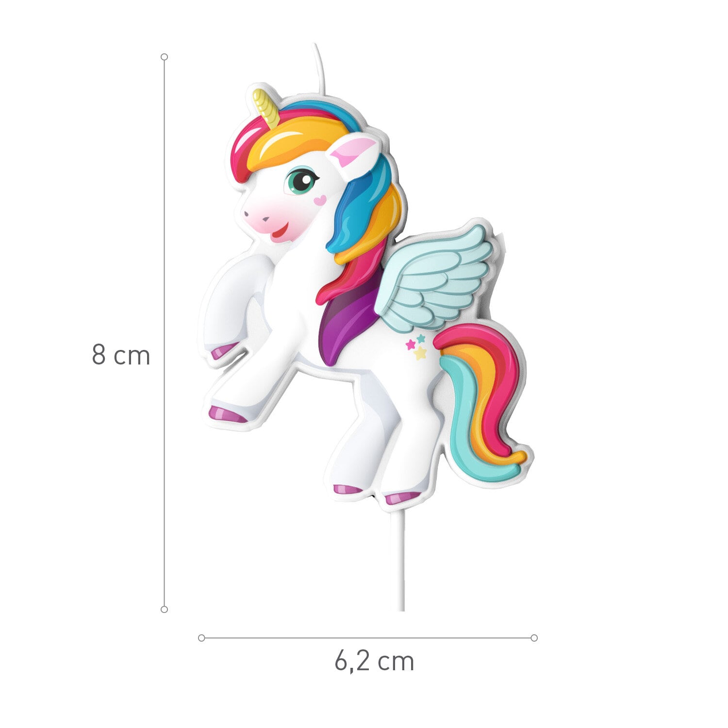 Eenhoorn Taartkaars 8 cm