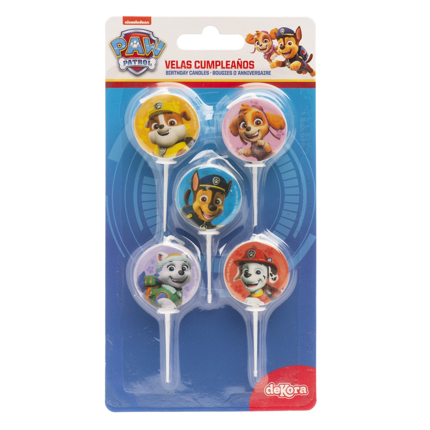 Paw Patrol - Kaarsjes prikkers 5 stuks