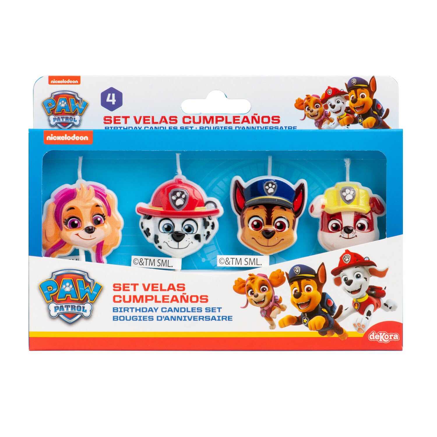 Paw Patrol - Taartkaars Picks 4 stuks
