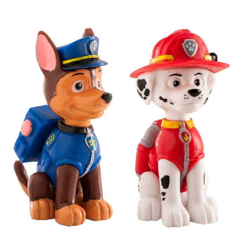 Paw Patrol - Taartfiguren Chase & Marshall 6 cm, 2 stuks