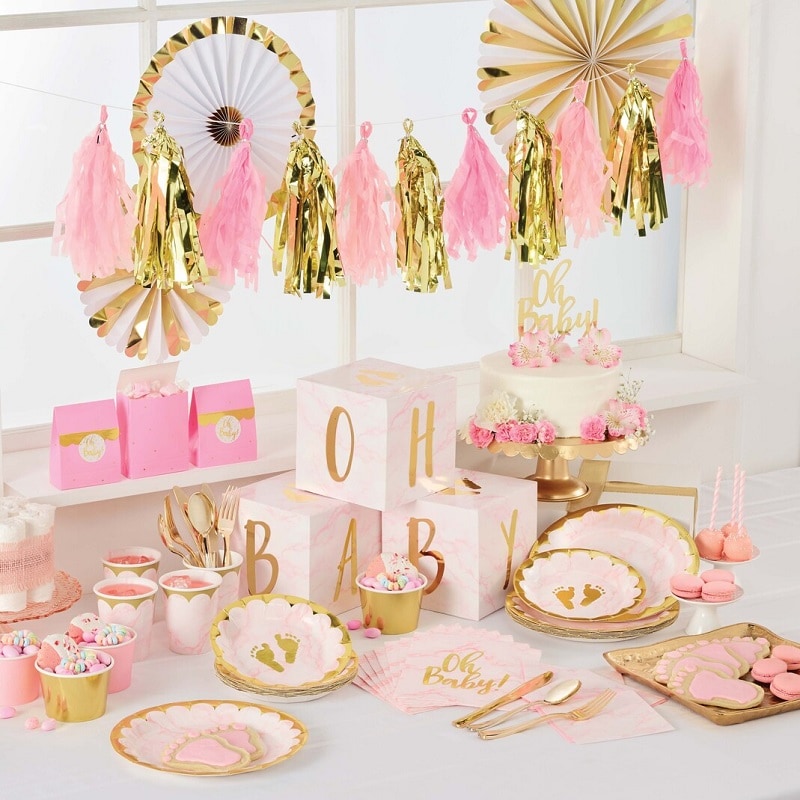 Oh Baby - Tafeldecoraties roze 3 stuks