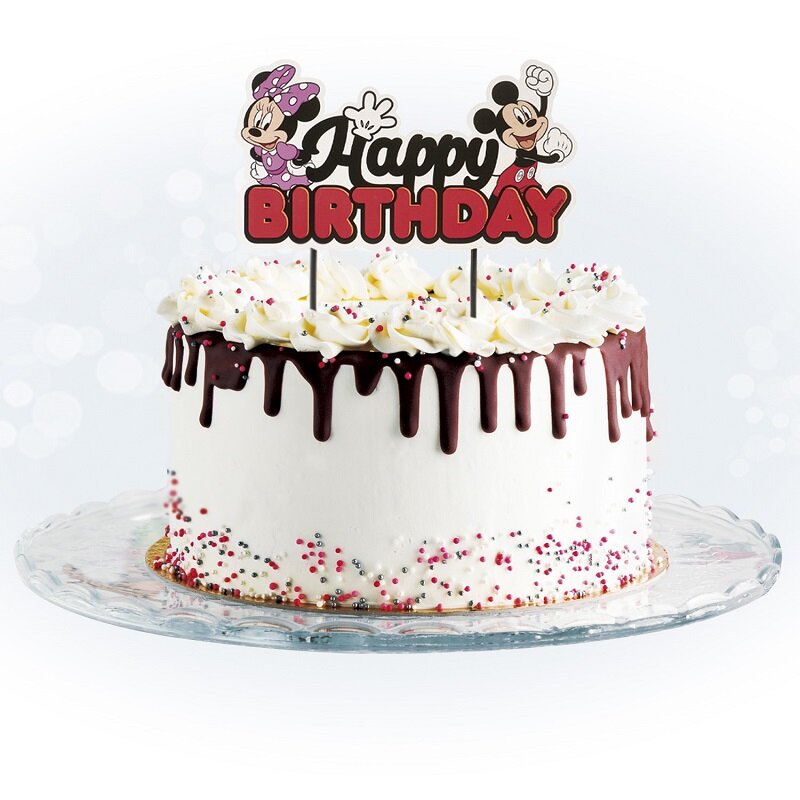 Mickey en Minnie Cake Topper Happy Birthday