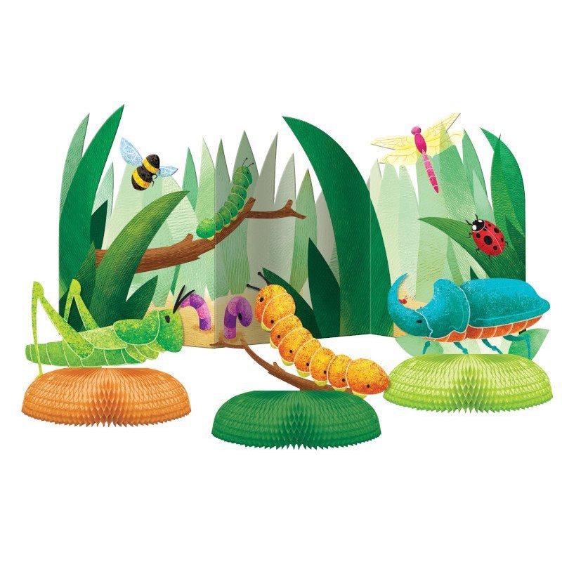 Birthday Bugs Tafeldecoraties Honeycomb 4-pack