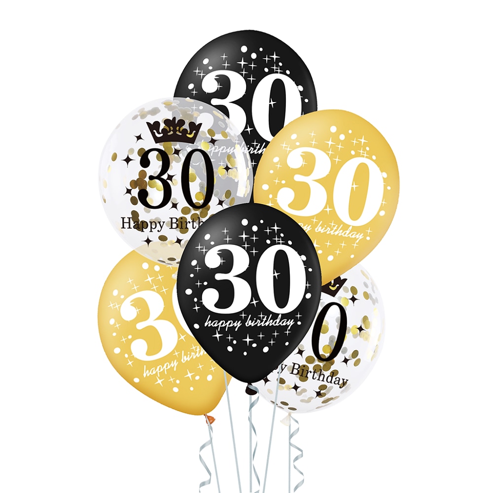 Ballonnen 30 jaar - set van 6