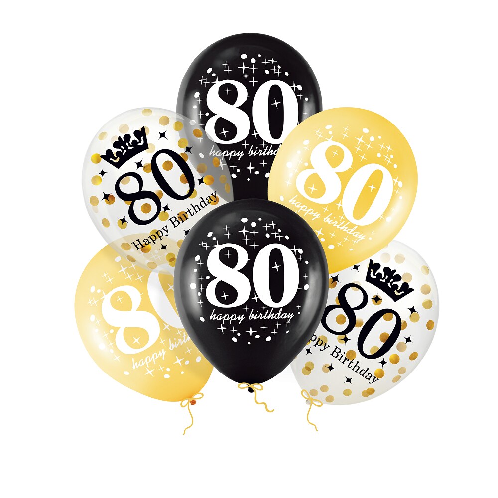 Ballonnen 80 jaar - set van 6