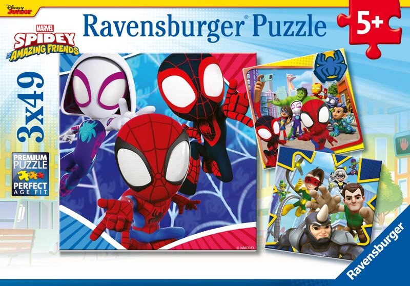 Ravensburger Puzzel - Spideys Avontuur 3x49 stukjes