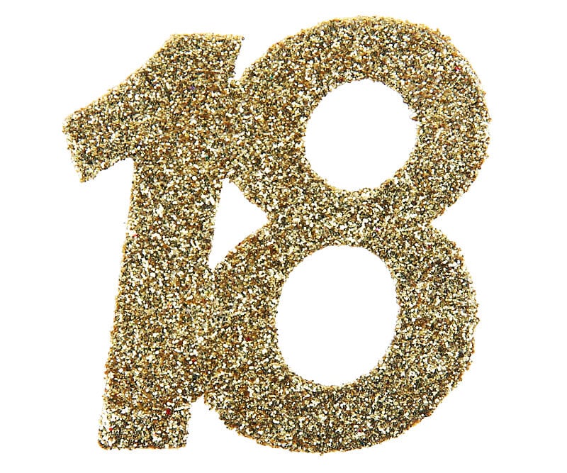 Grote confetti in Goud 18 jaar 6 cm 6 stuks