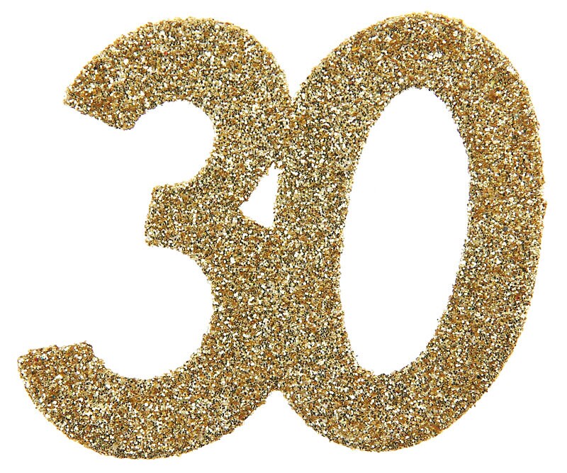 Grote confetti in Goud 30 jaar 6 cm 6 stuks