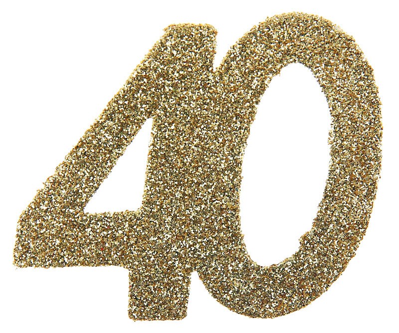 Grote confetti in Goud 40 jaar 6 cm 6 stuks