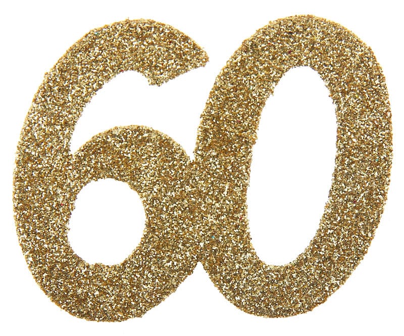 Grote confetti in Goud 60 jaar 6 cm 6 stuks