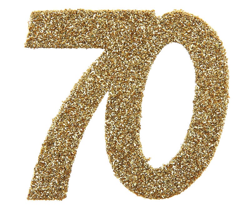 Grote confetti in Goud 70 jaar 6 cm 6 stuks