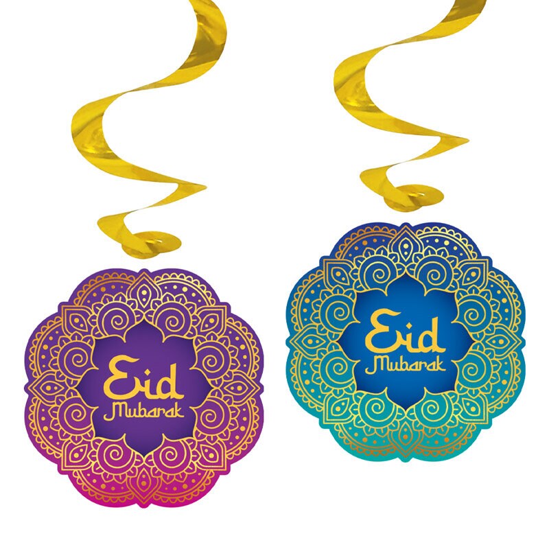 Eid Mubarak - Hangende Swirl Decoraties 4 stuks