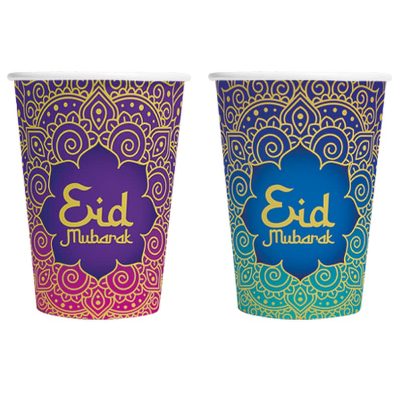 Eid Mubarak - Papieren Bekers 8 stuks