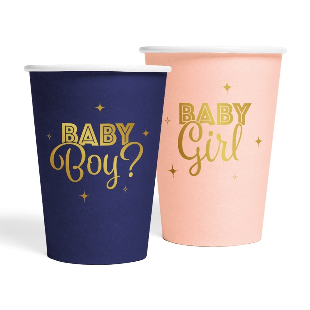 Gender Reveal Bekers 8 stuks