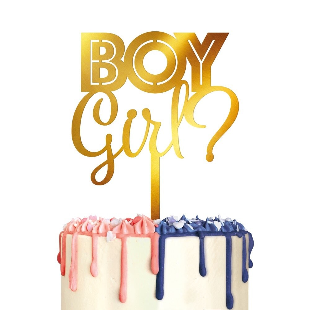 Gender Reveal Taartdecoratie