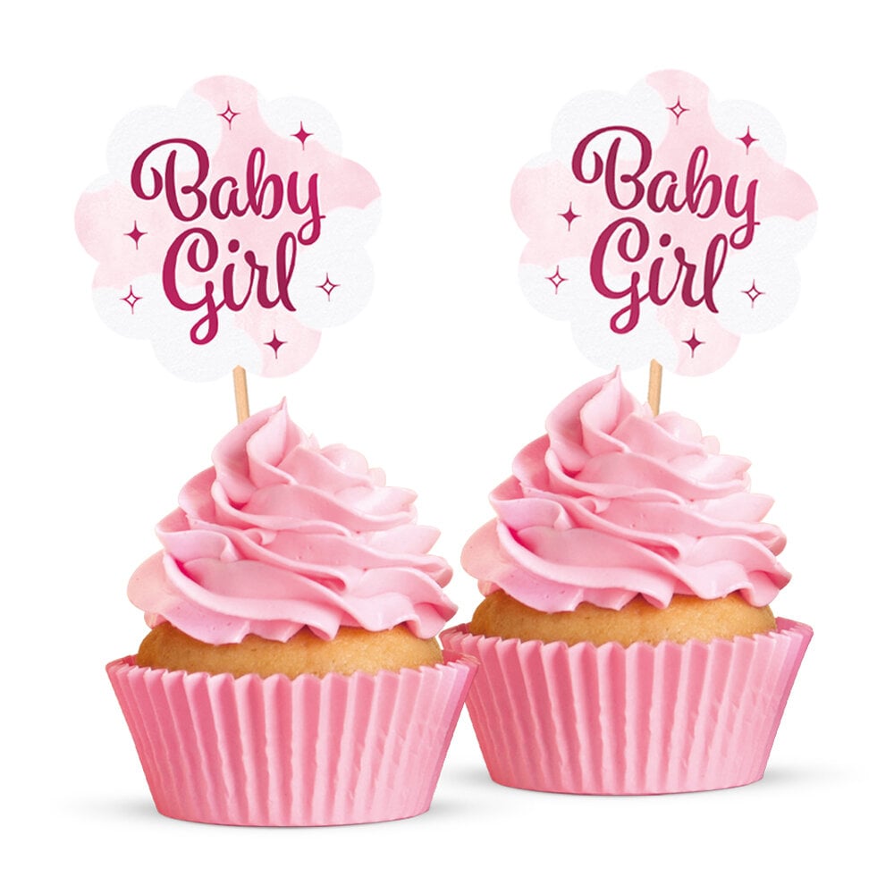 Baby Girl Muffinsdecoraties 12 stuks