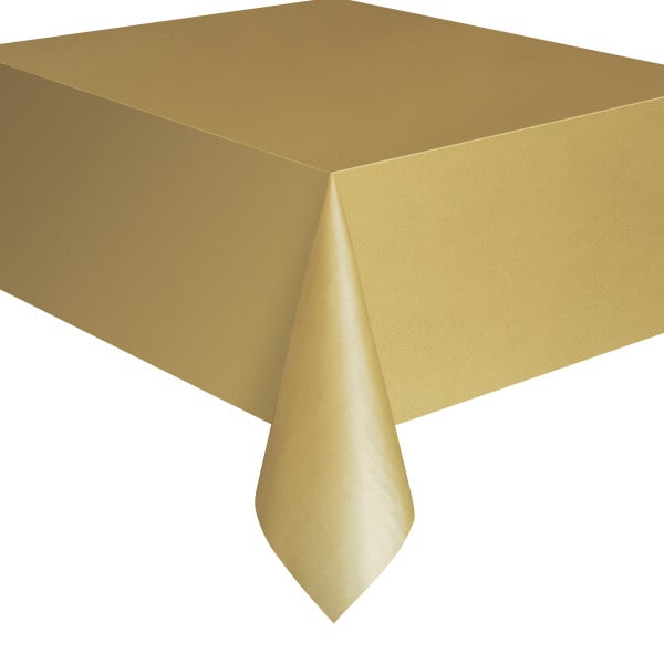 Plastic tafelkleed goudkleurig 137 x 274 cm