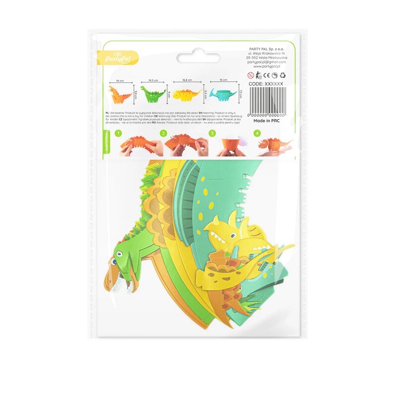Dinosaurus Cupcakewikkels 8 stuks