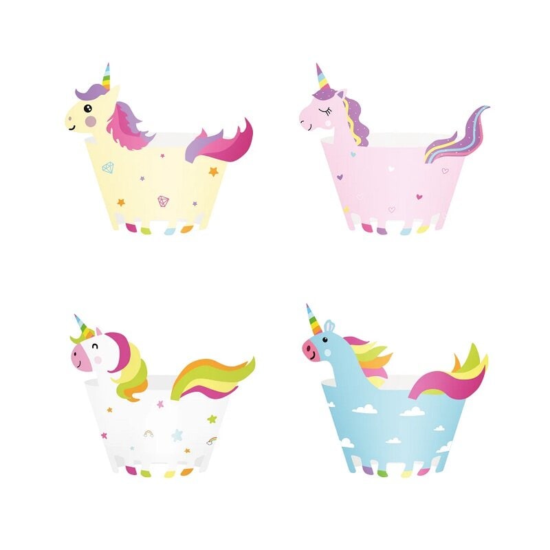 Eenhoorn Cupcakewikkels 8 stuks