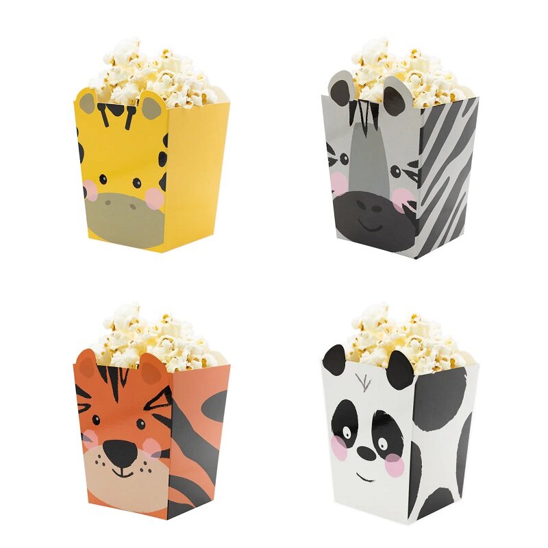 Safaridieren Popcornbakjes 4 stuks